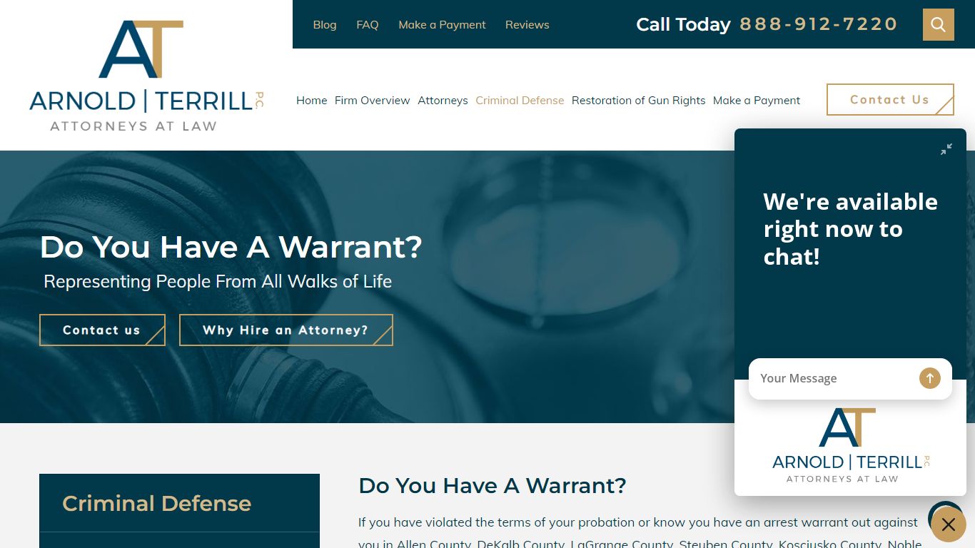 Criminal Warrants in Fort Wayne | Fort Wayne Criminal Defense Attorney